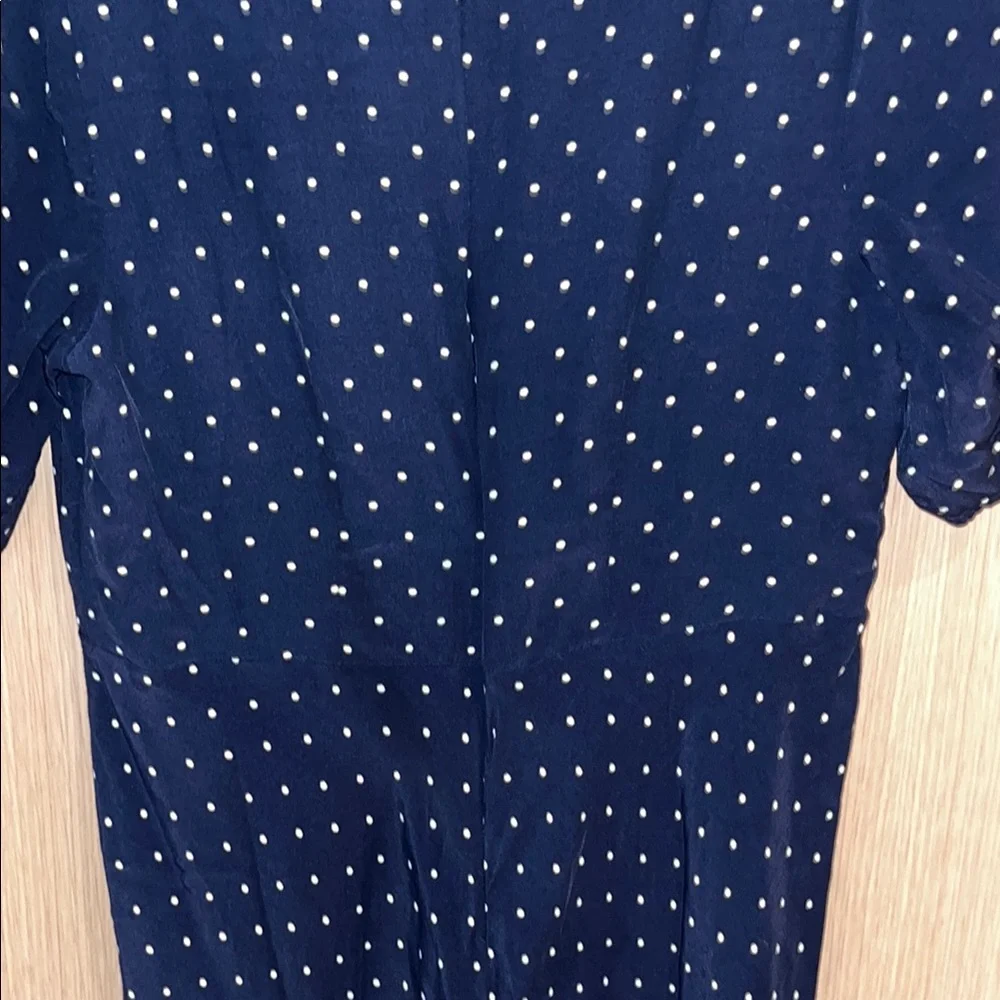LOFT Blue Ruched Ruffled Midi Sundress - Picture 10 of 13